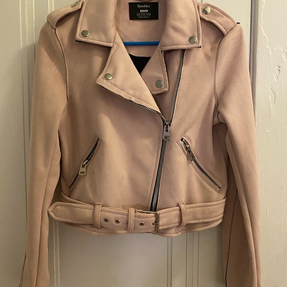 Bershka Blush Faux Suede Jacket Small - Picture 6 of 8
